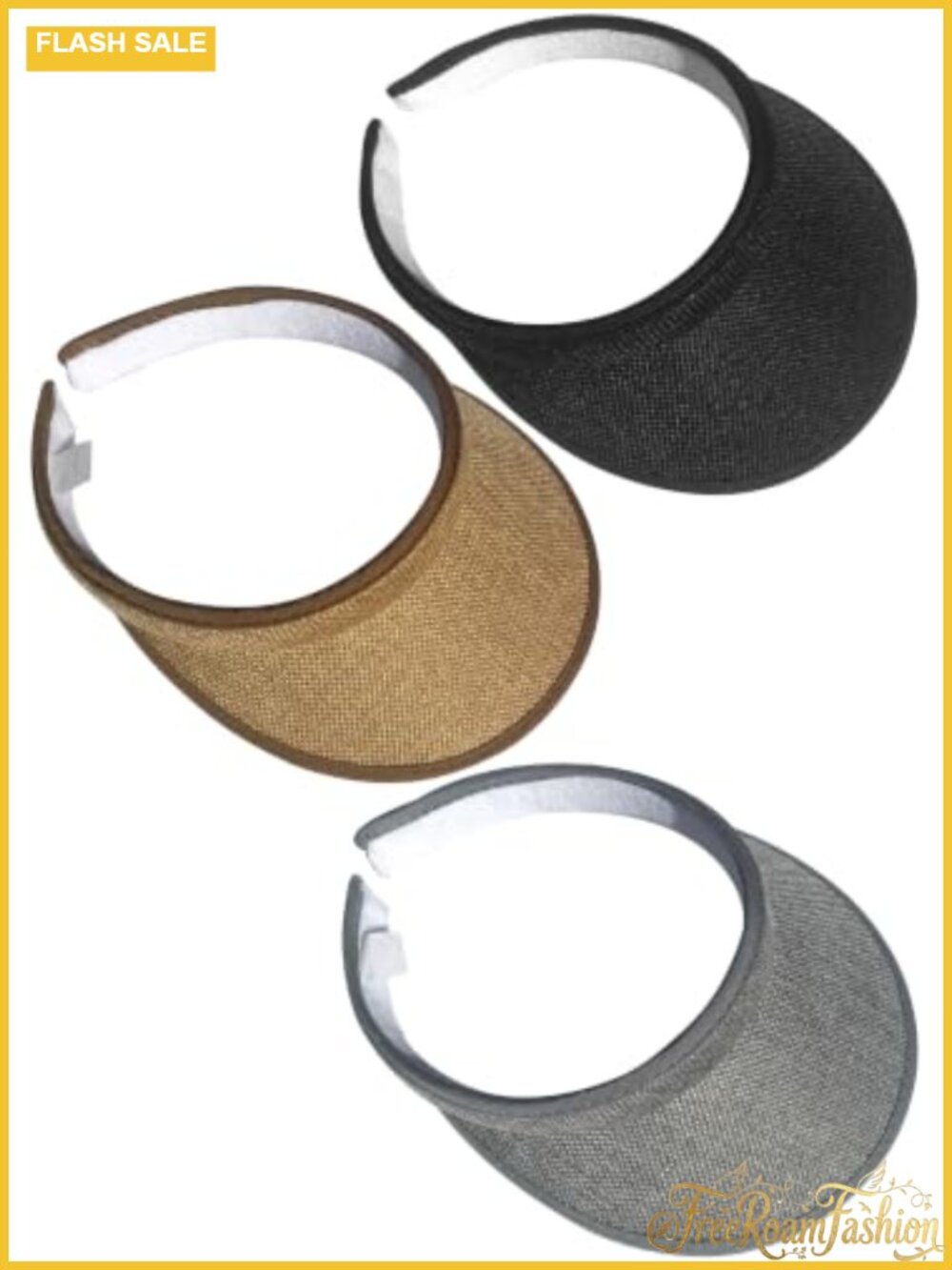 3 Pack Clip On Visors Adjustable Sun Hats for Golf Outdoor Sports